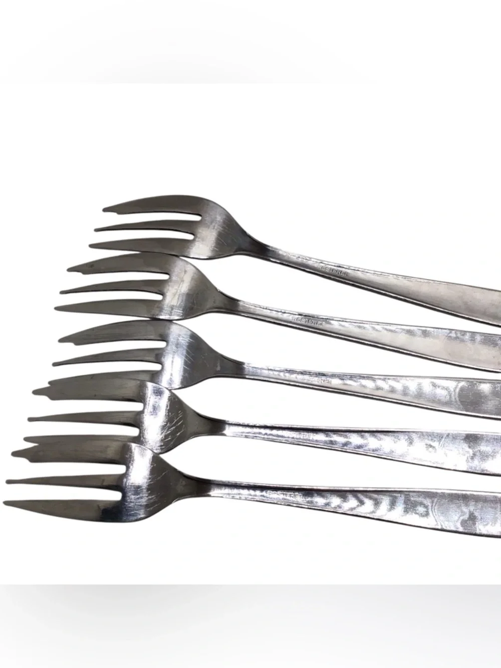 Vintage Rostfrei Germany Dessert Cocktail Forks Set of 5 Ornate Rose 5.75”.